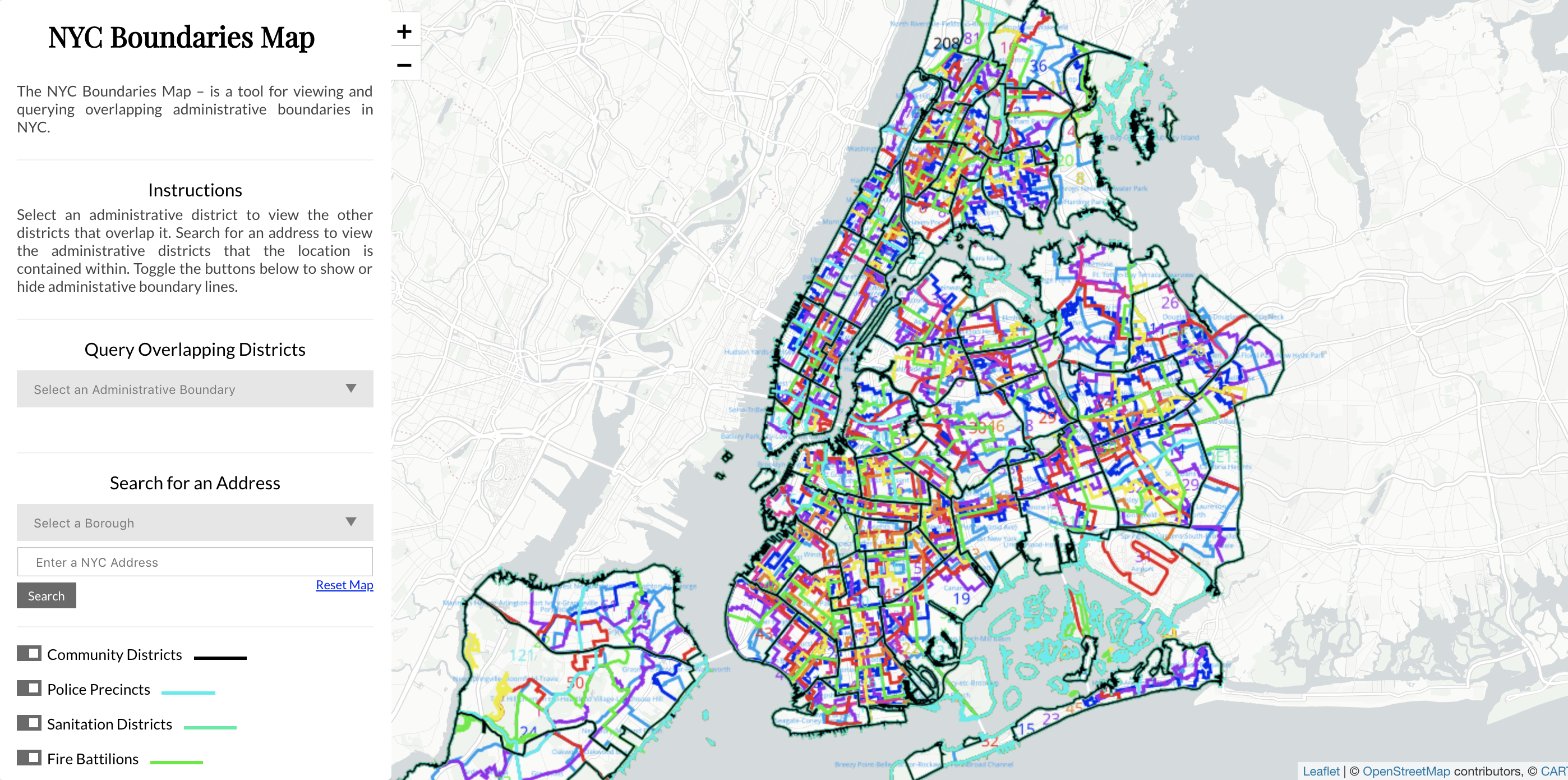 The NYC Boundaries Map as of June 2022.